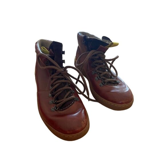 Clarks Mens Chestnut Brown Leather Lace Up Nanu Rise GTX Hiking Boots Size 9.5M main image 9